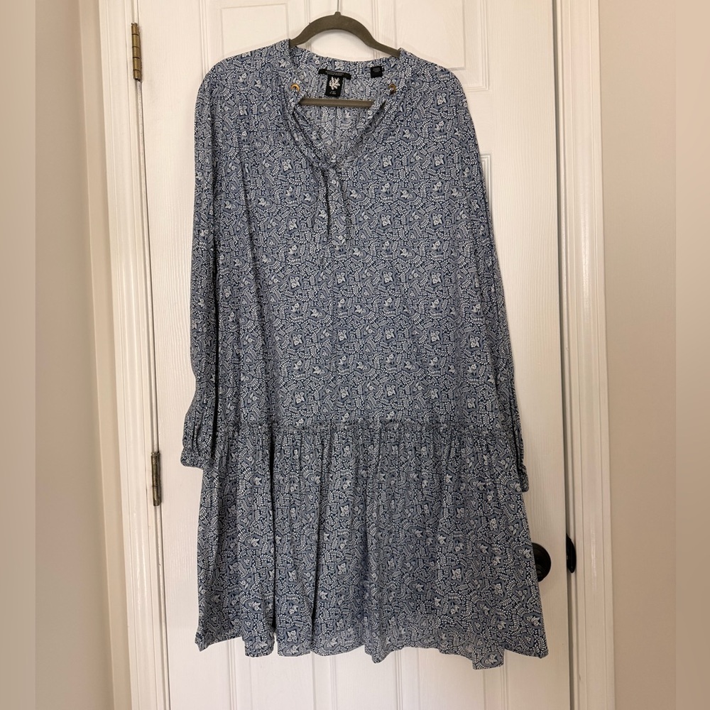 Scotch & Soda Blue Floral Long Sleeve Dress